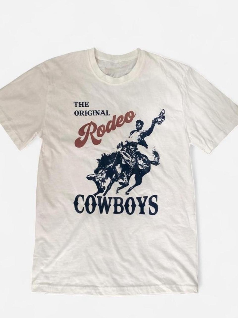 White Rodeo Cowboys Graphic Tee Western Short Sleeve Size S